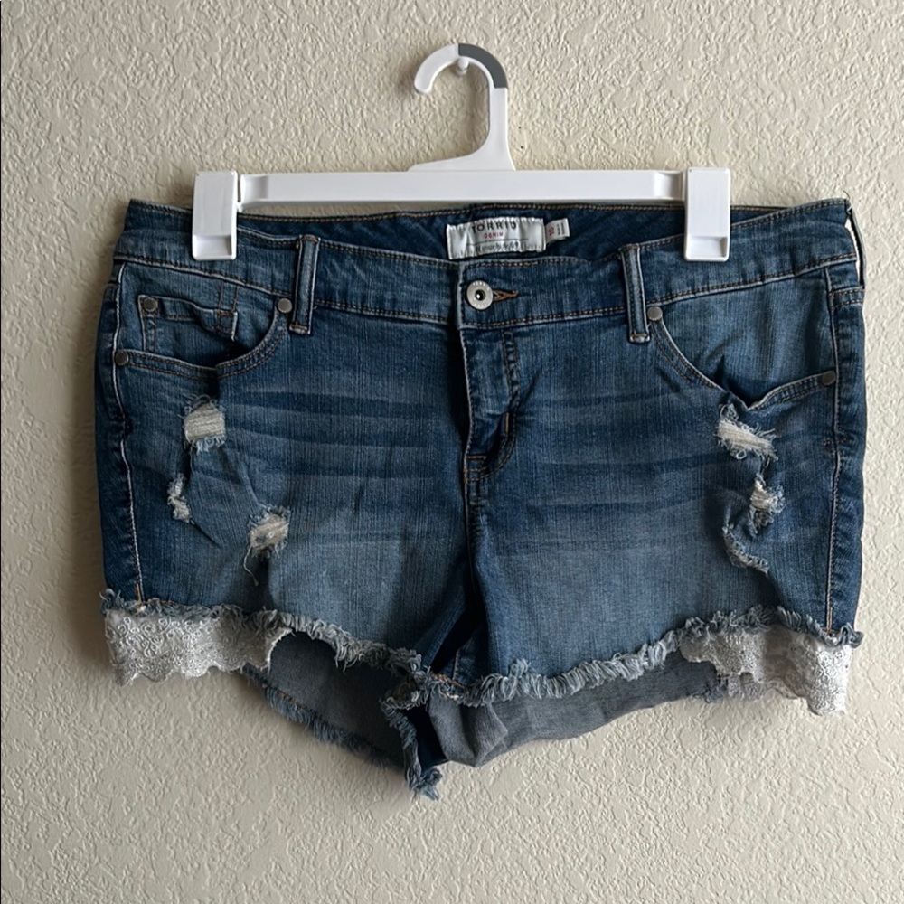 Vanity Blue Jean Shorts Distressed Cut-Off Style